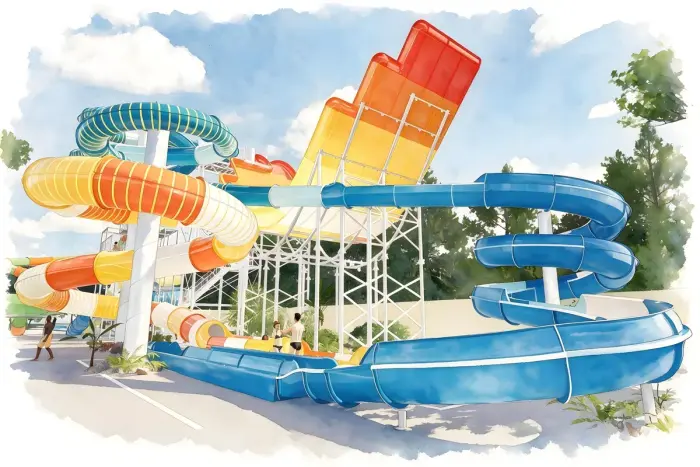 Un parc aquatique chauffé très complet