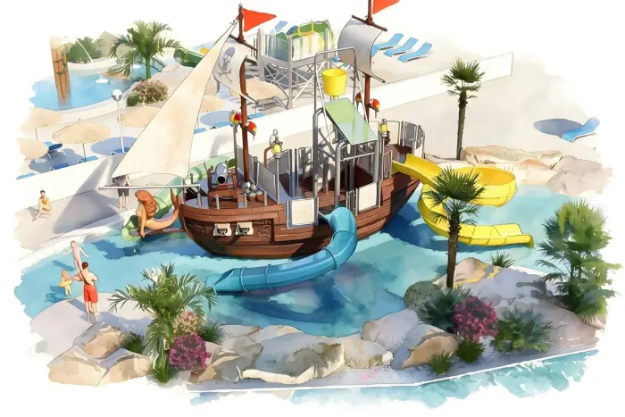 Un parc aquatique chauffé très complet