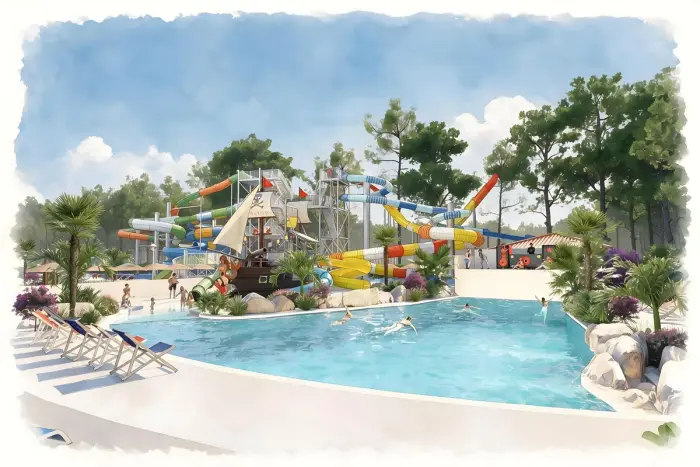 Un parc aquatique chauffé très complet