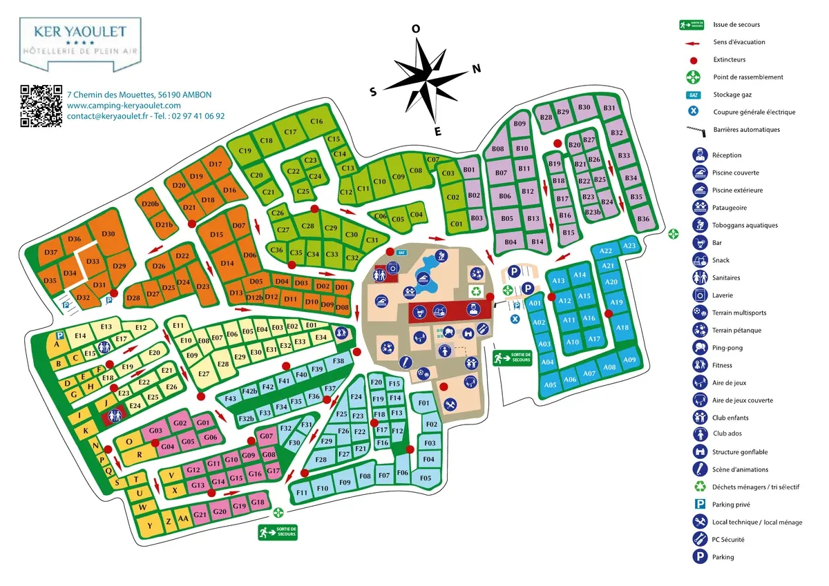 Plan du camping Camping Ker Yaoulet