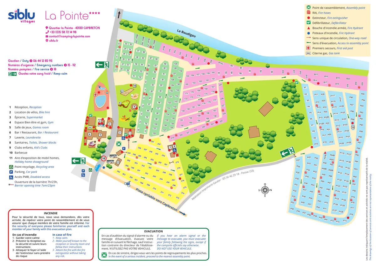 Plan du camping Camping La Pointe