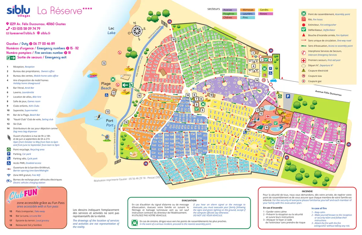 Plan du camping Camping La Réserve