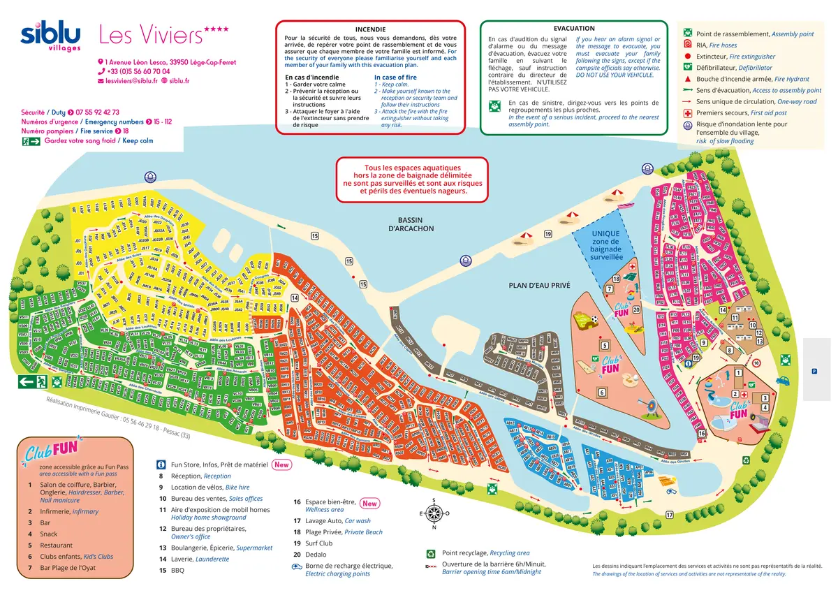 Plan du camping Camping Les Viviers