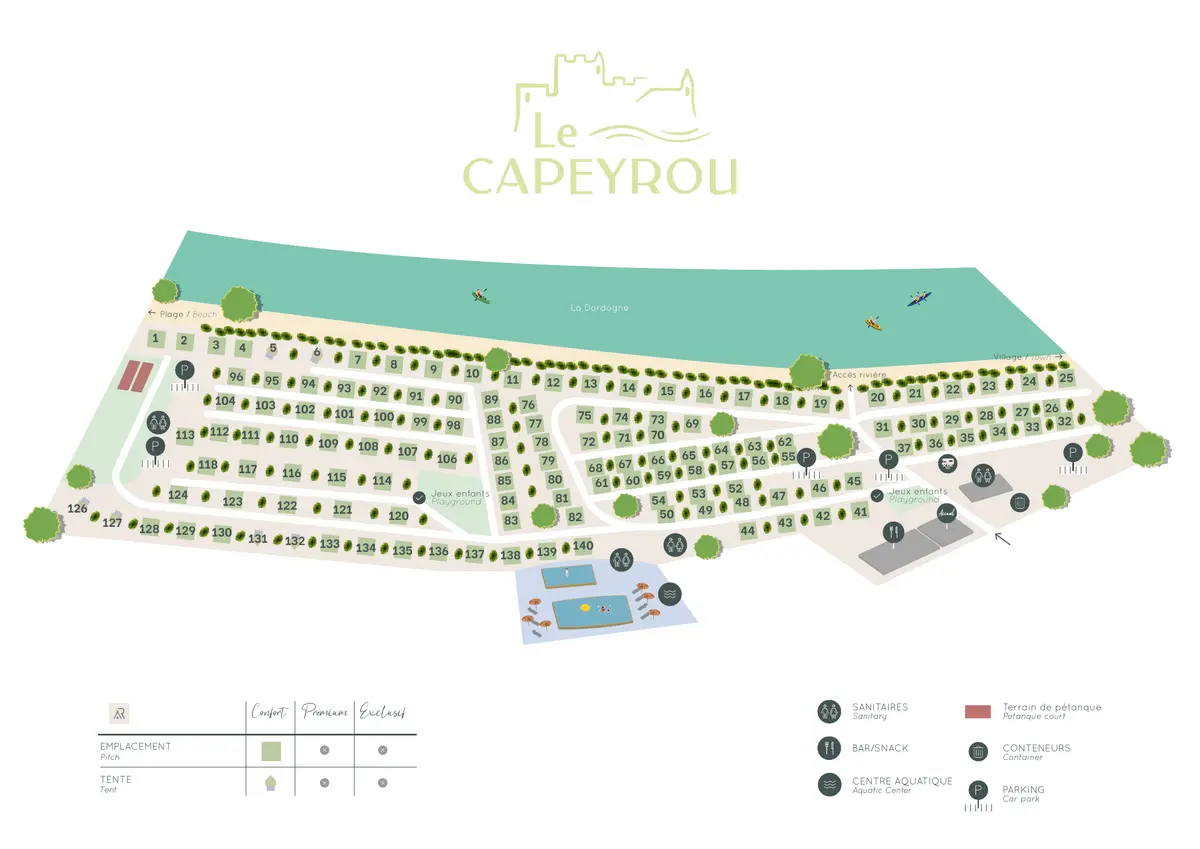 Plan du camping Camping Le Capeyrou