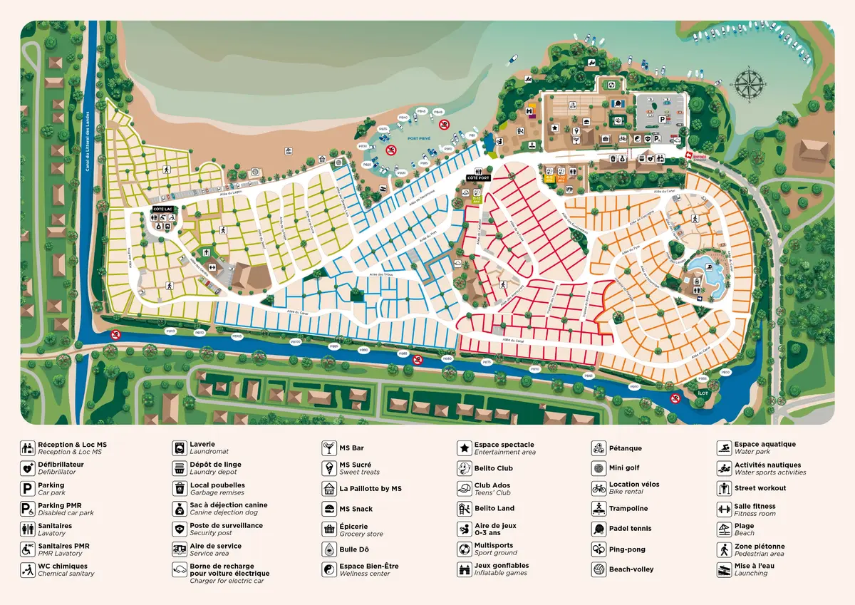 Plan du camping Camping Club Navarrosse Plage - MS Vacances
