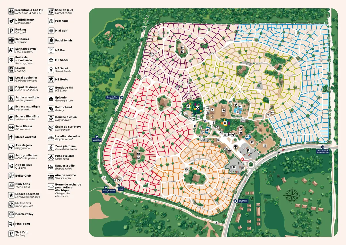 Plan du camping Camping Club Le Vivier - MS Vacances