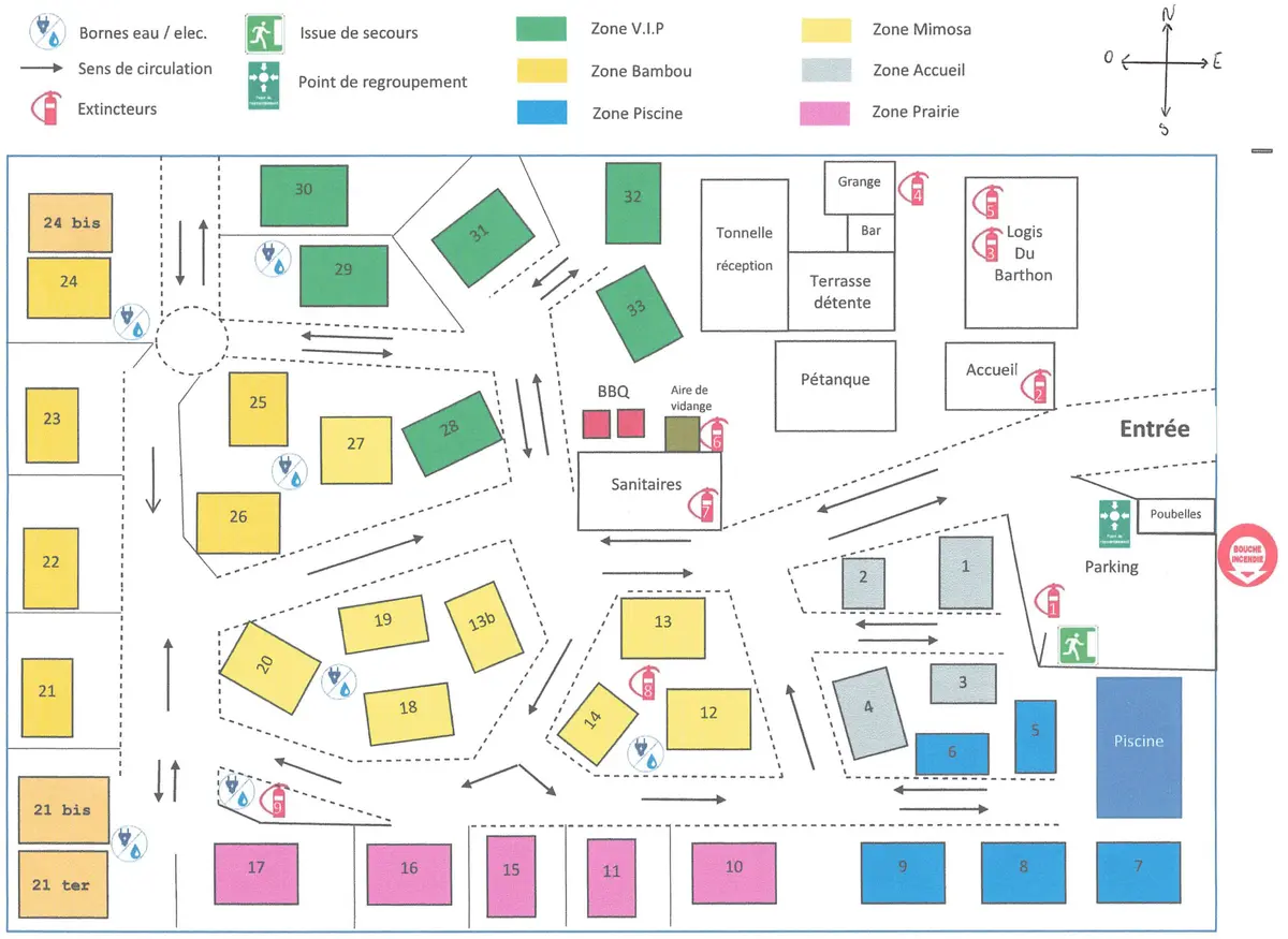 Plan du camping Camping Barthon