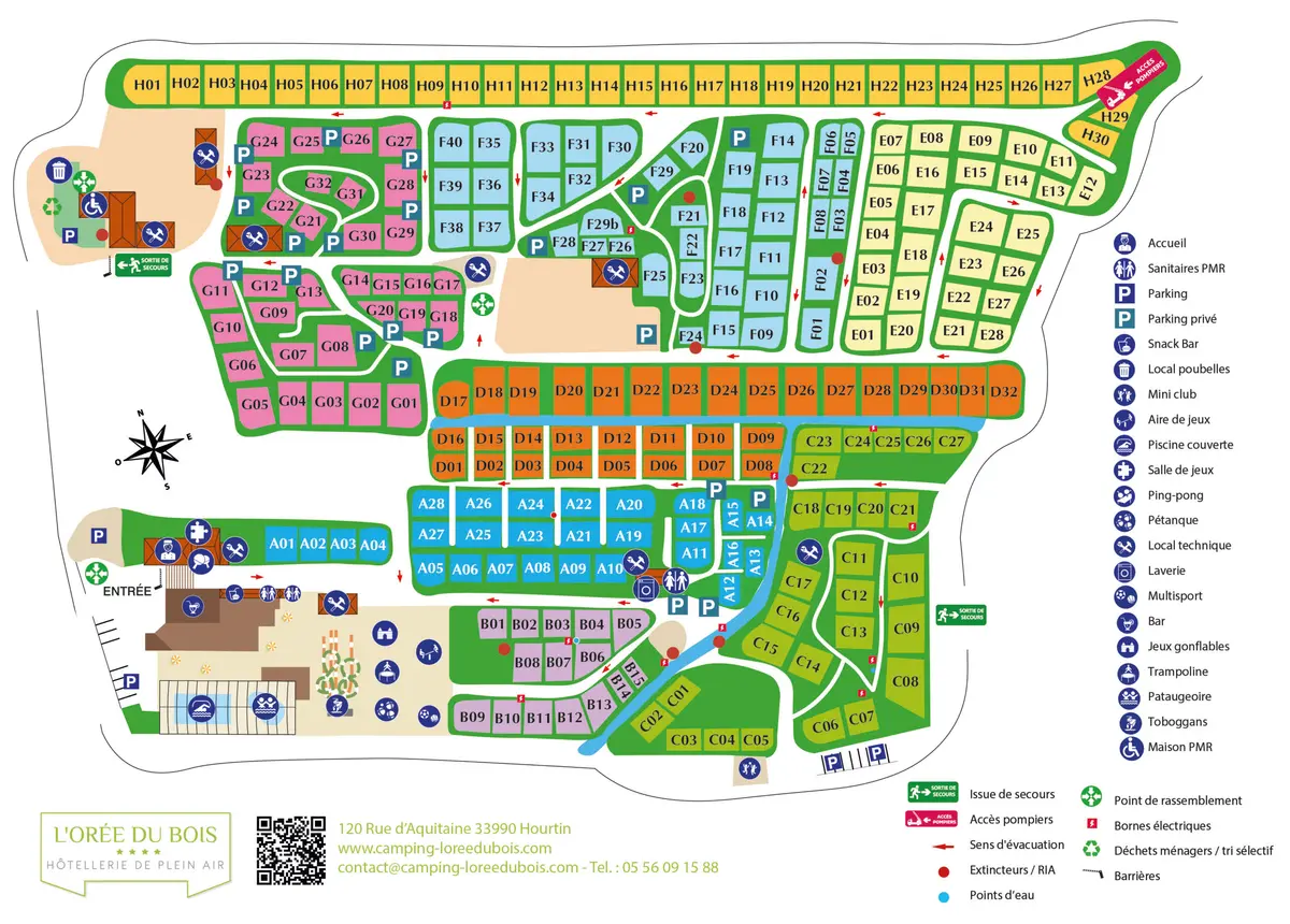 Plan du camping Camping L'Orée du Bois