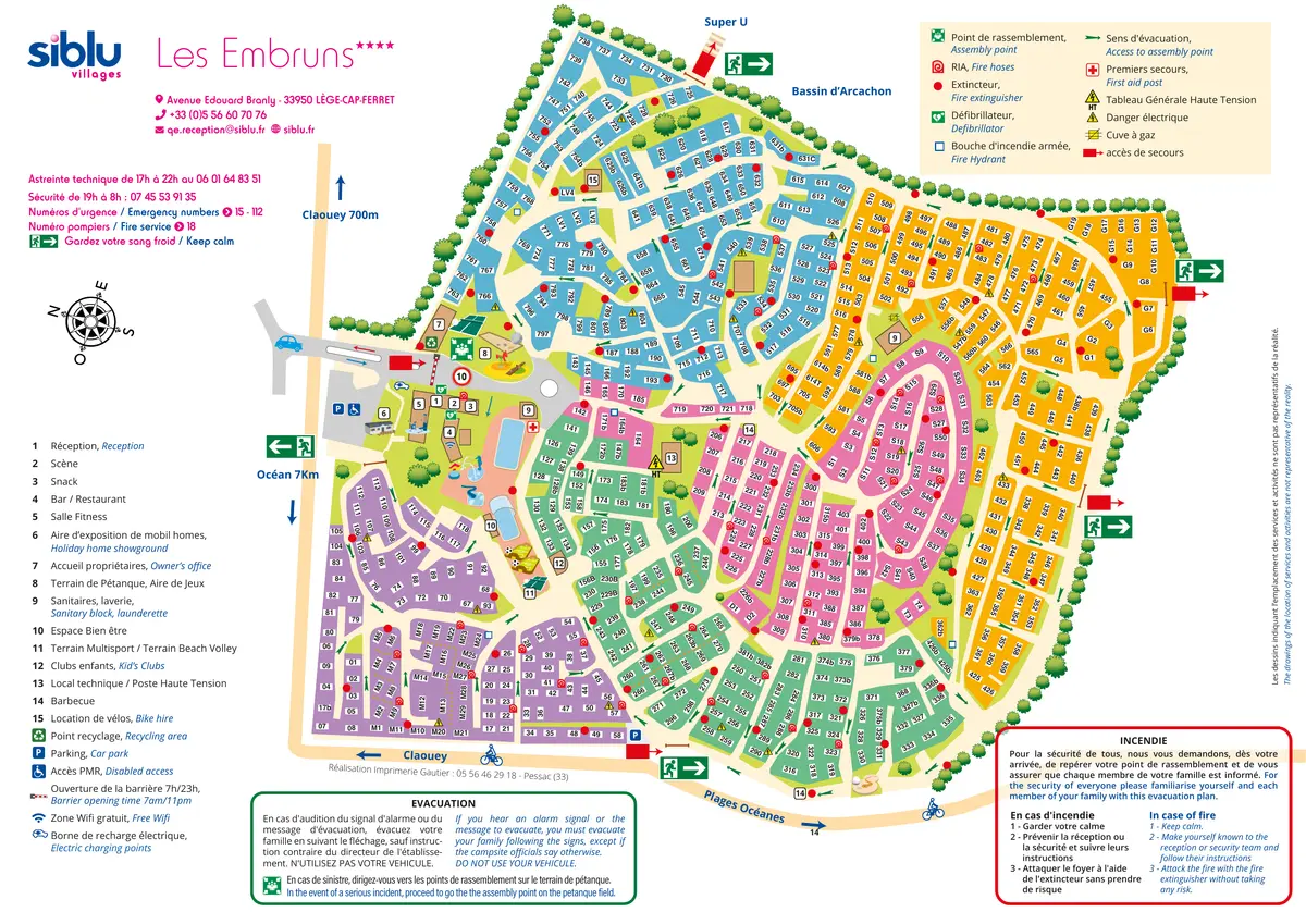 Plan du camping Camping Les Embruns