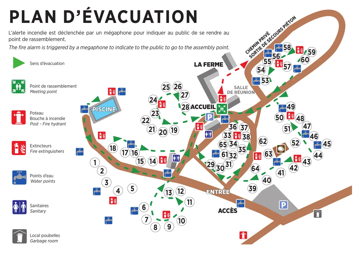 Plan du camping Camping La Ferme Du Pelou