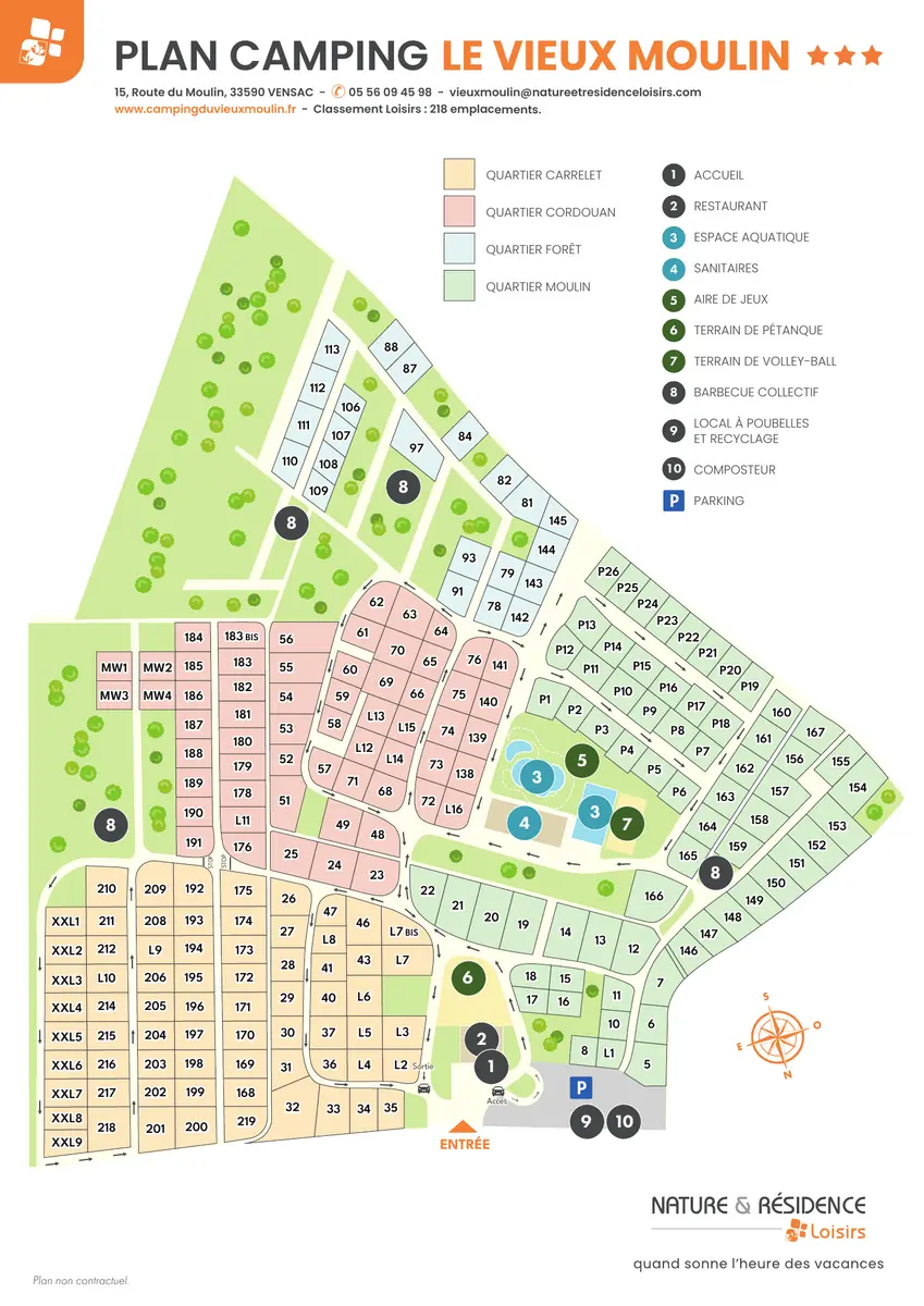 Plan du camping Camping Vieux Moulin