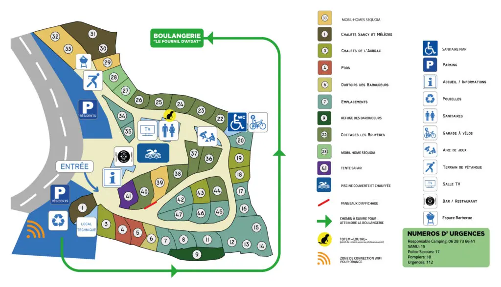 Plan du camping Camping La Clairiere
