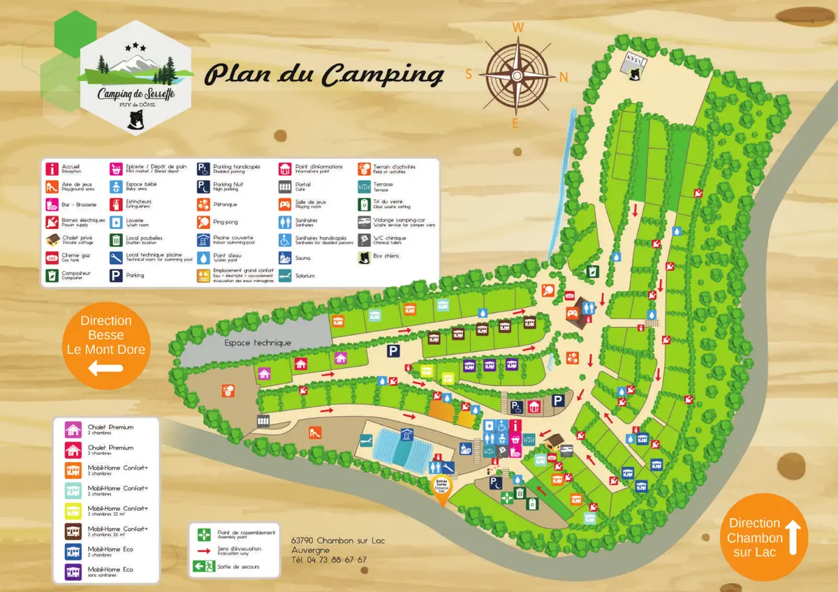 Plan du camping Camping Le Serrette