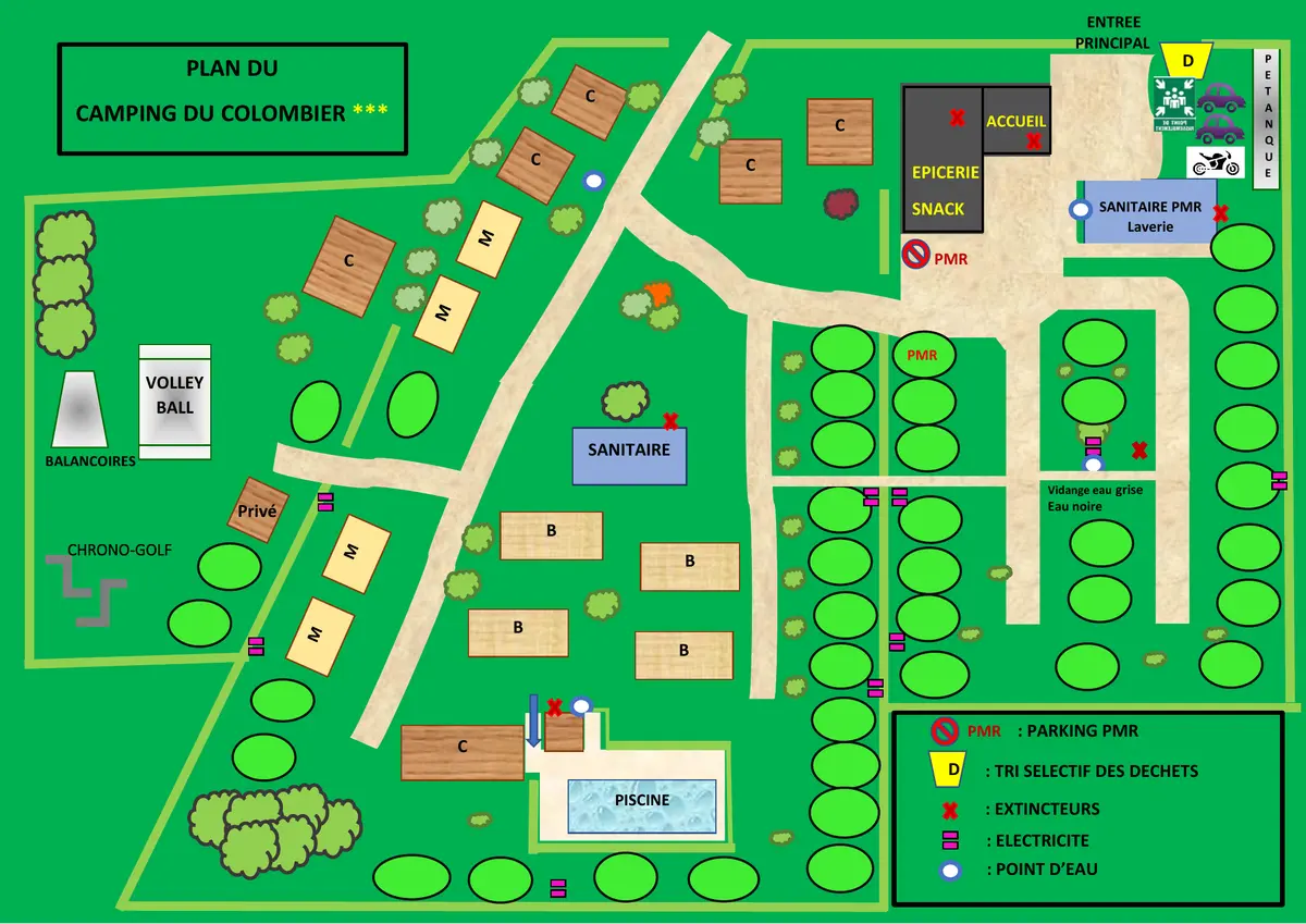 Plan du camping Camping Le Colombier