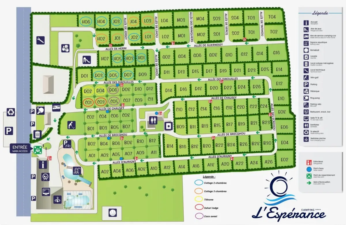 Plan du camping Camping L'Espérance