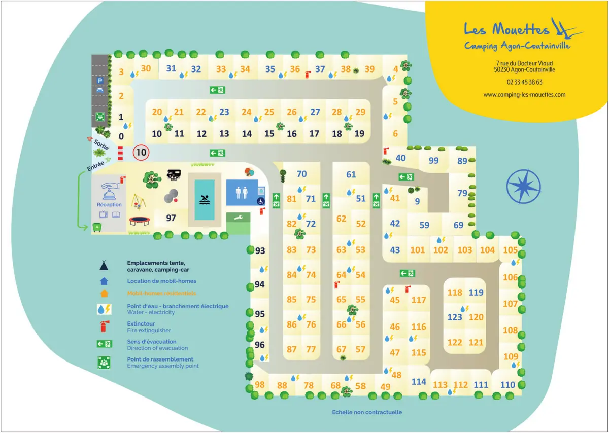Plan du camping Camping Les Mouettes