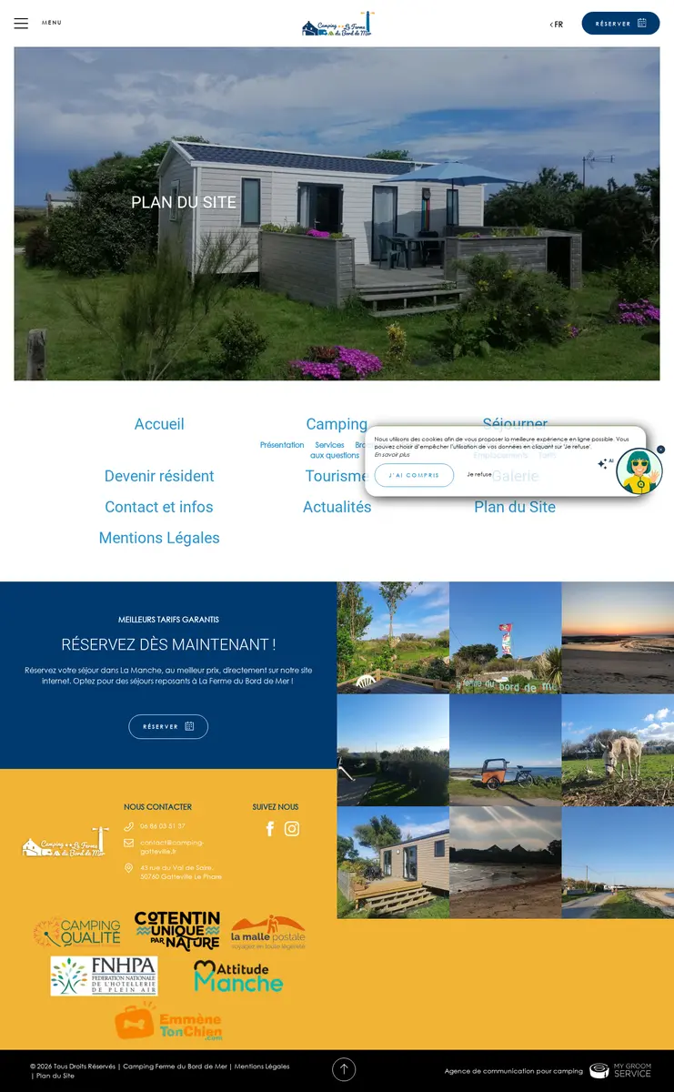 Plan du camping Camping La Ferme Du Bord De Mer