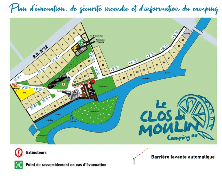 Plan du camping Camping Le Clos Du Moulin