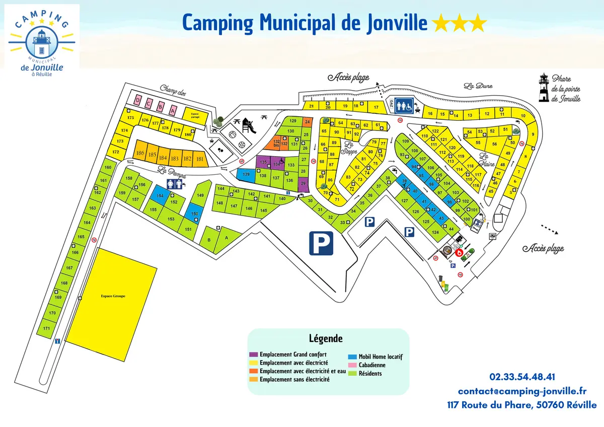 Plan du camping Camping Le Jonville