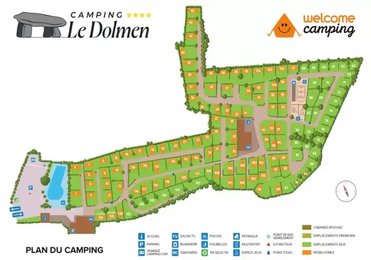 Plan du camping Camping Le Dolmen