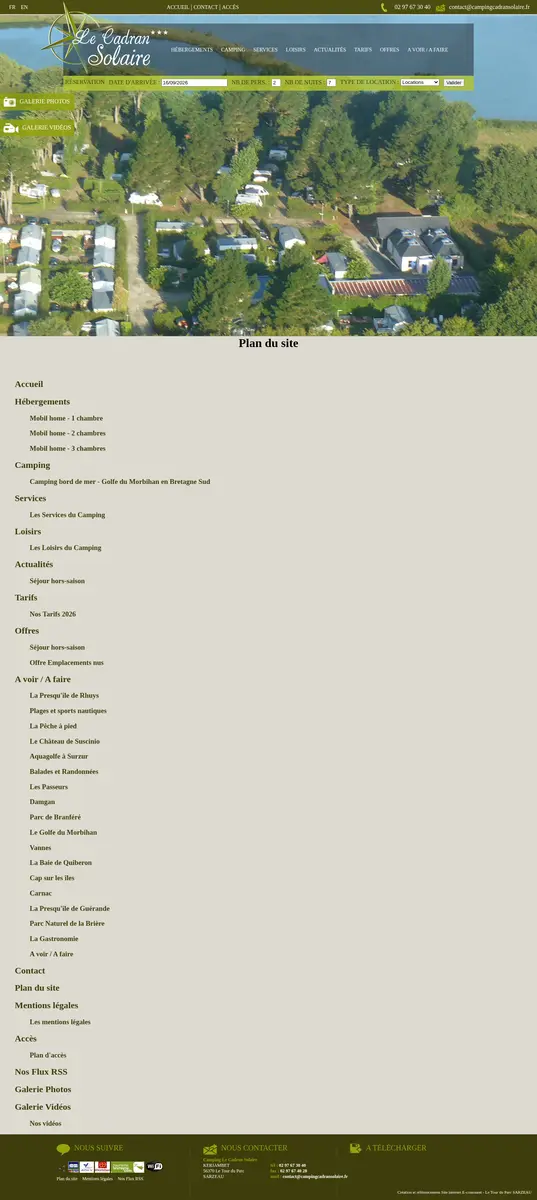 Plan du camping Camping Le Cadran Solaire
