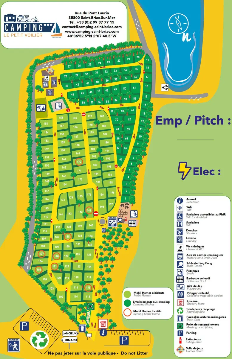 Plan du camping Camping Le Pont Laurin