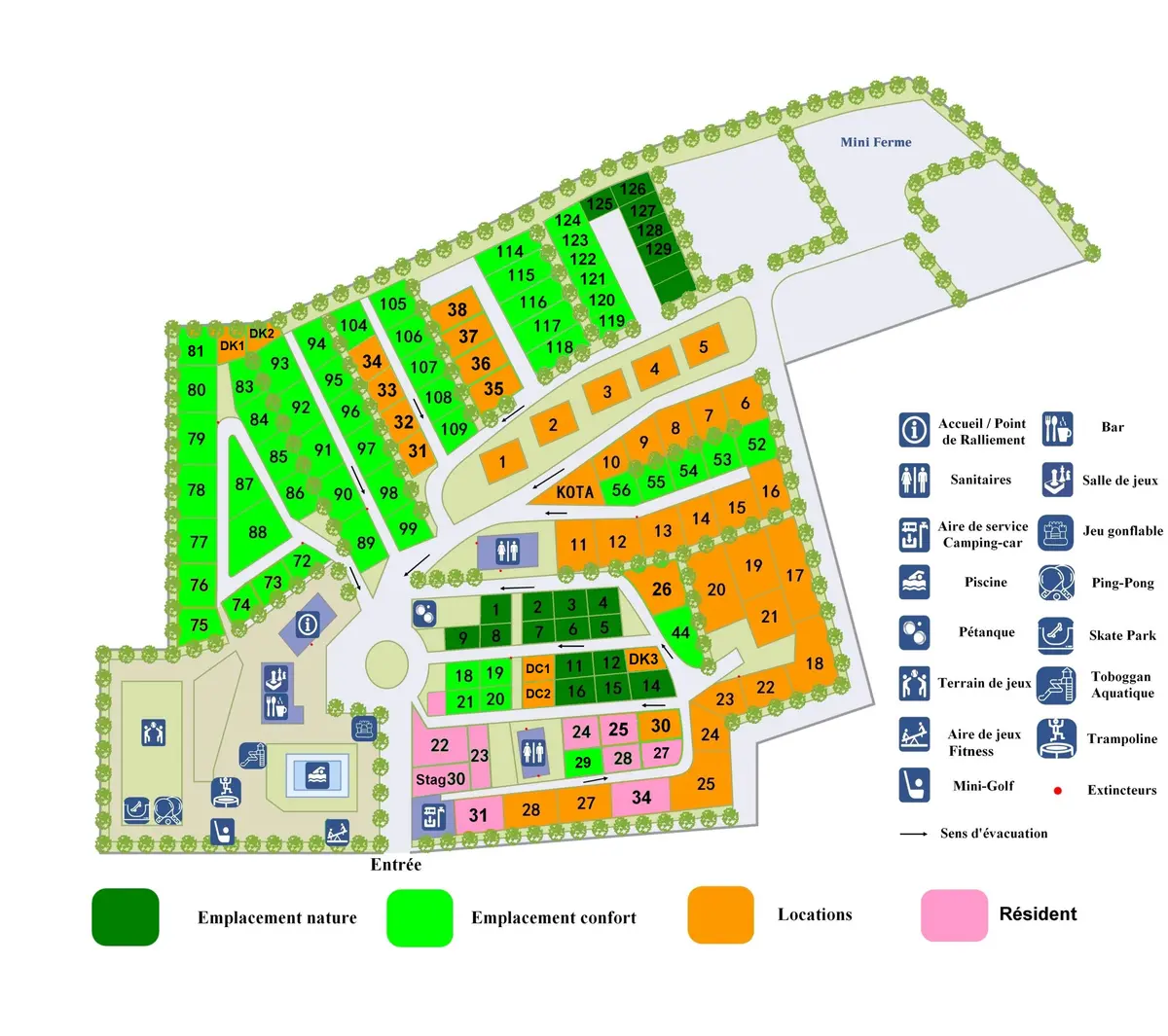 Plan du camping Camping Les Capucines