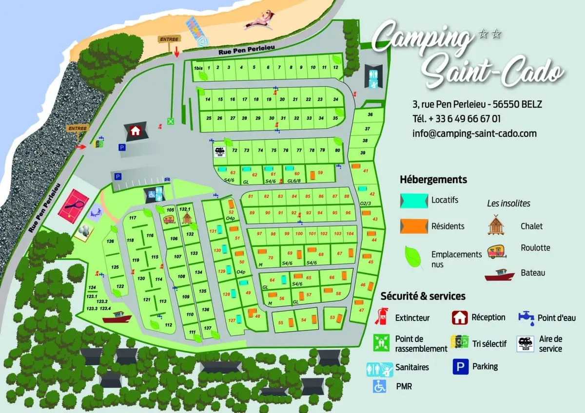 Plan du camping Camping Saint Cado Camping