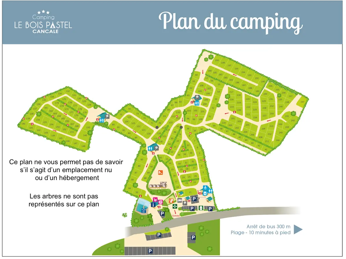 Plan du camping Camping Le Bois Pastel