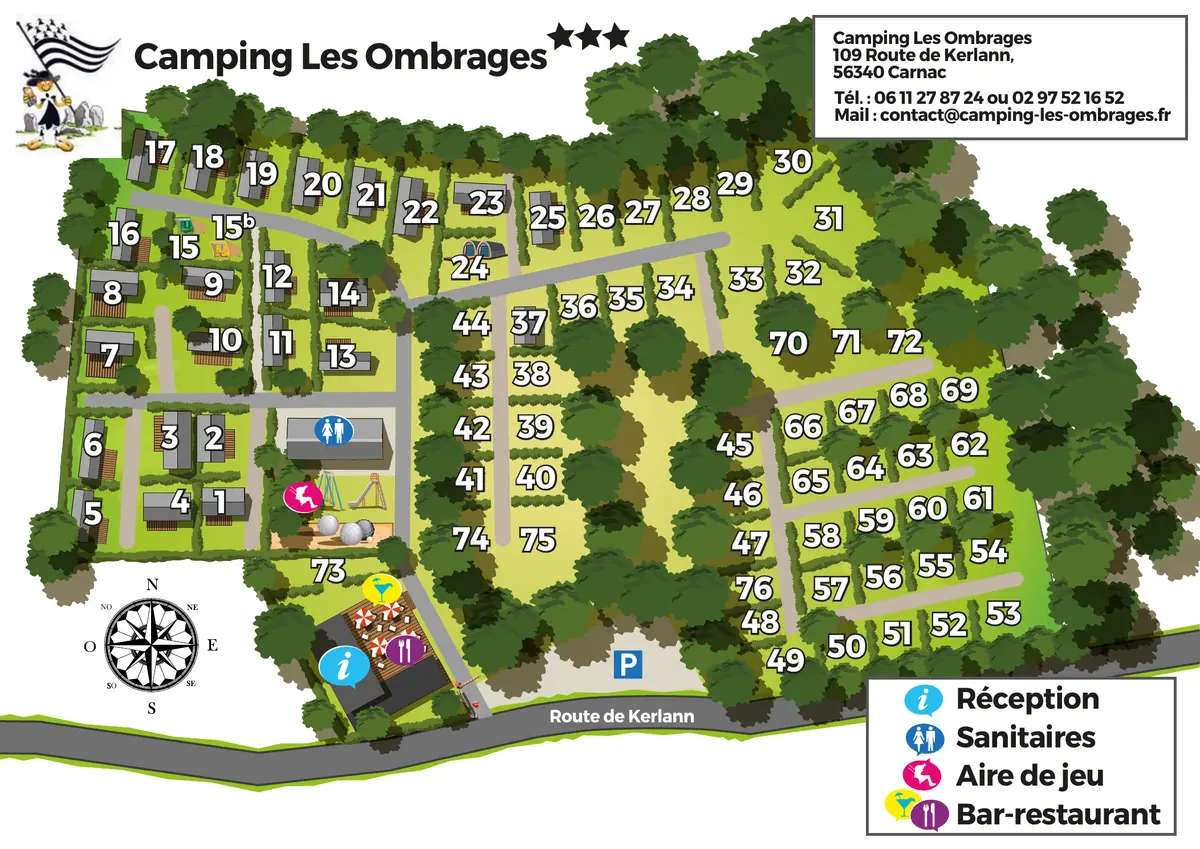 Plan du camping Camping Les Ombrages