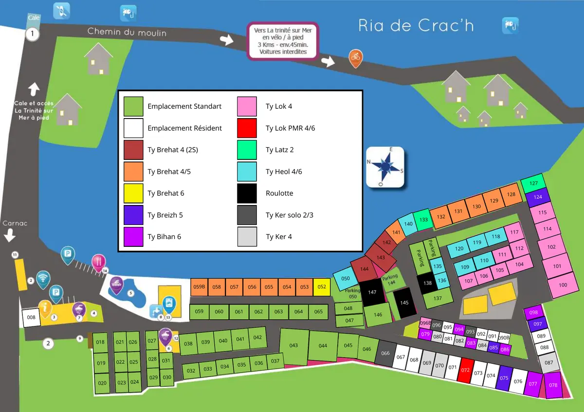 Plan du camping Camping Le Pont Neuf