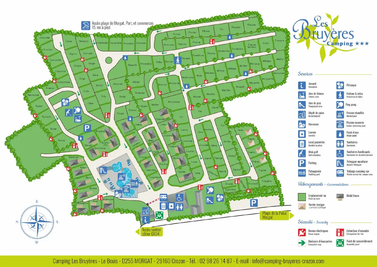 Plan du camping Camping Les Bruyeres