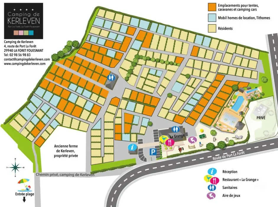 Plan du camping Camping Le Kerleven