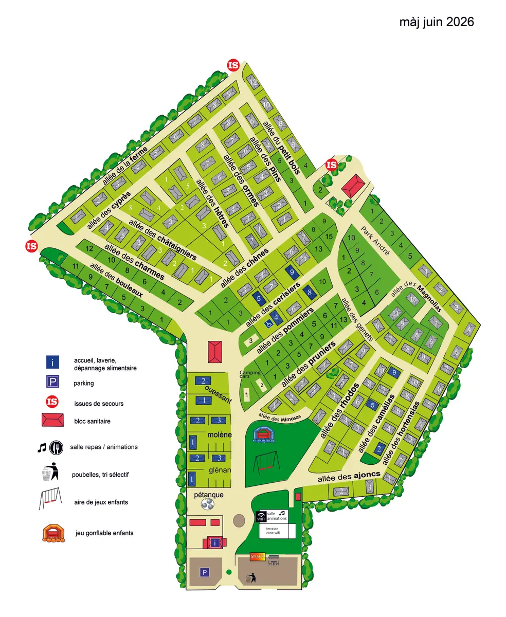 Plan du camping Camping Kersioual
