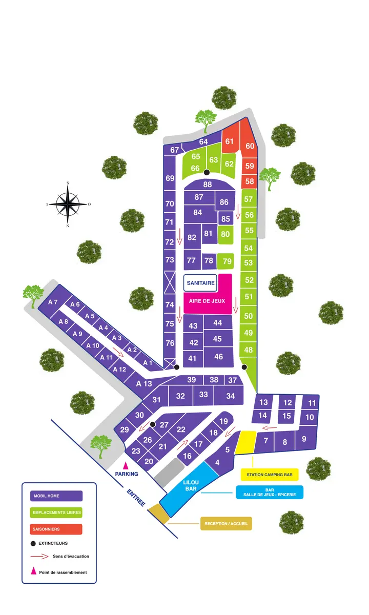 Plan du camping Camping Kermarquer