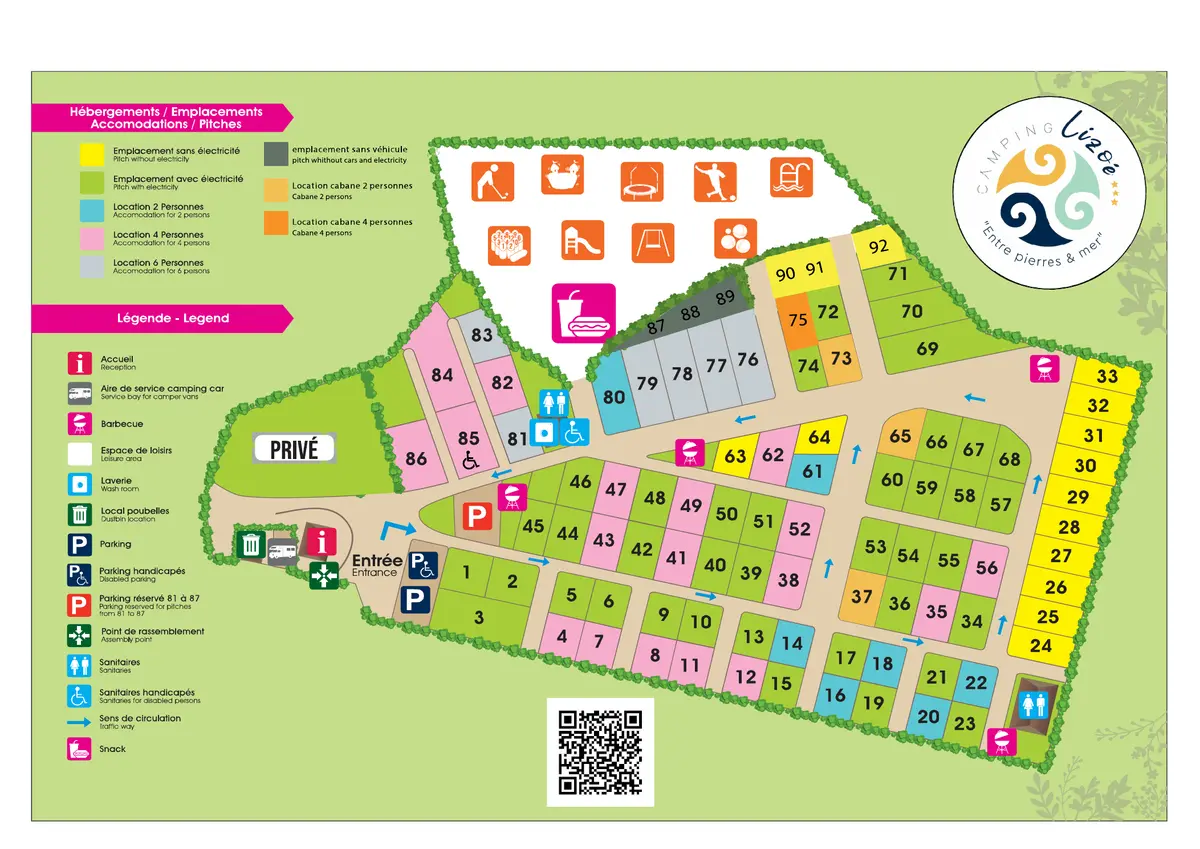 Plan du camping Camping Le Goyen