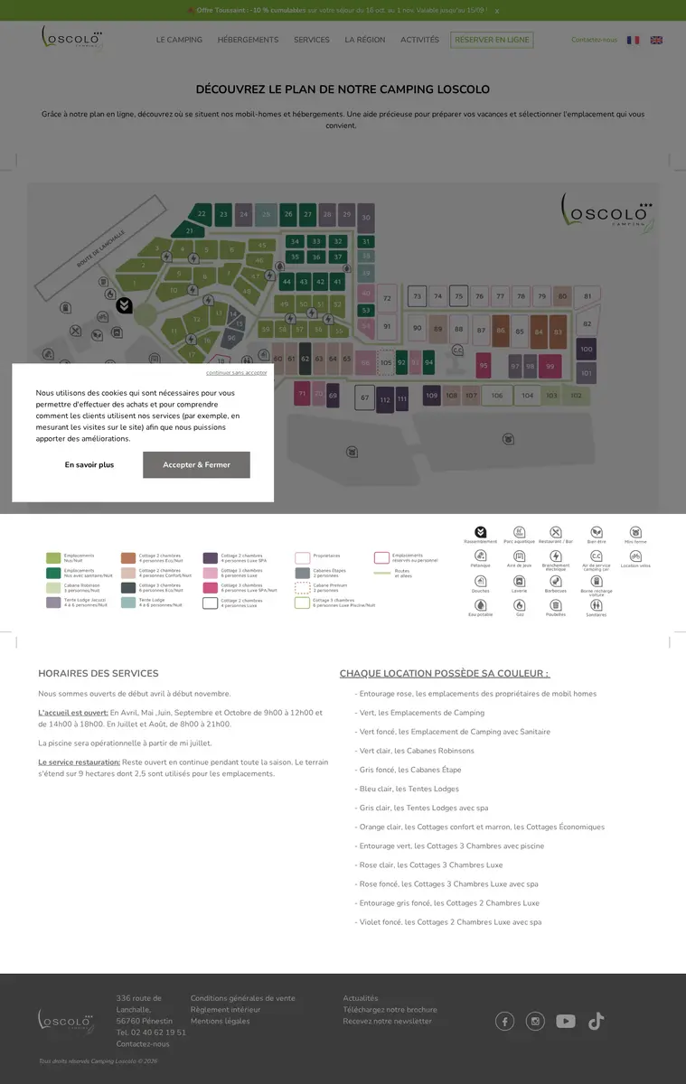 Plan du camping Camping Loscolo
