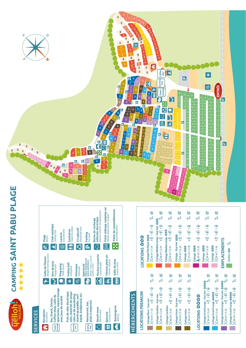 Plan du camping Camping Plage De La Ville Berneuf
