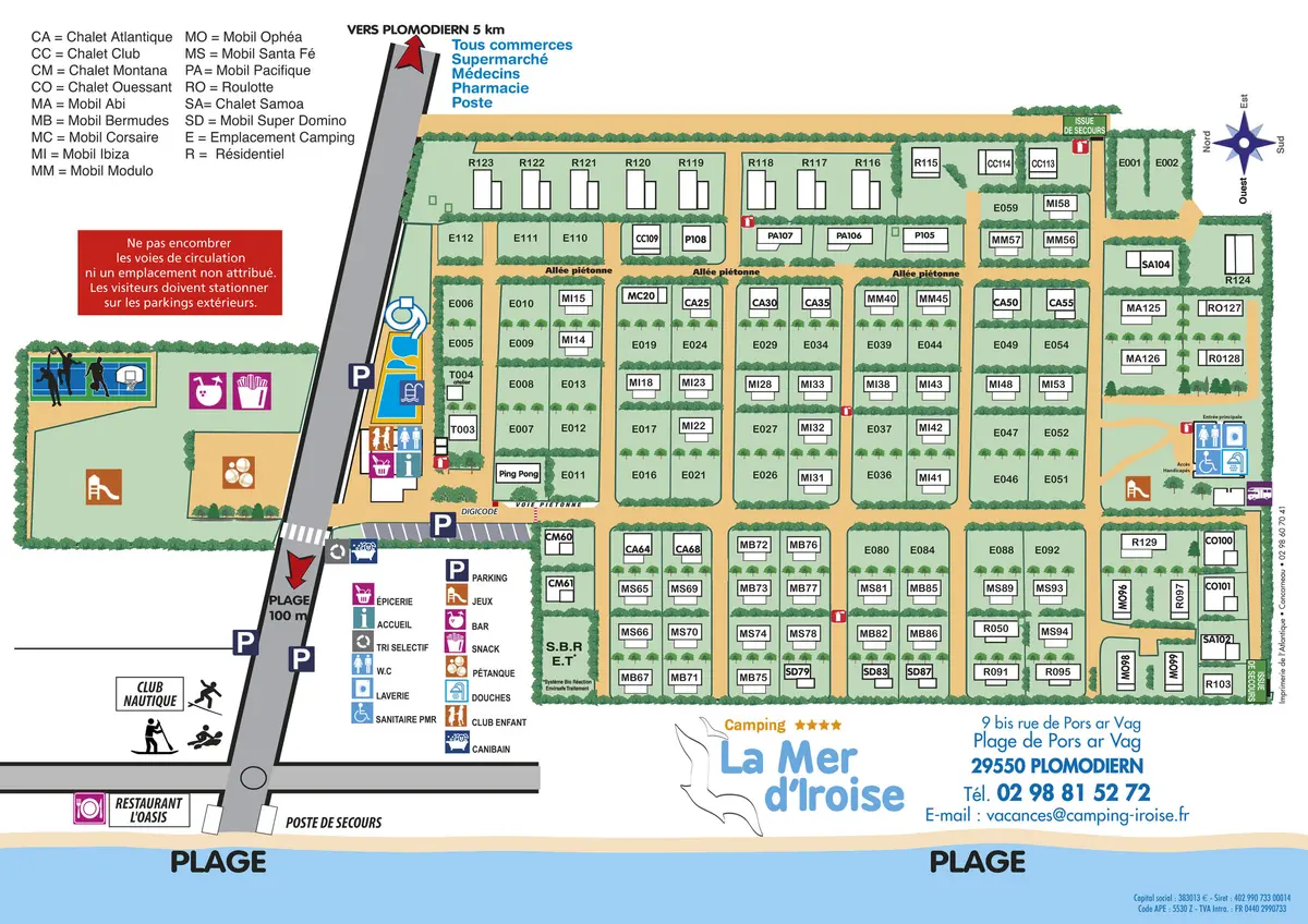 Plan du camping Camping Parc Du Menez Hom