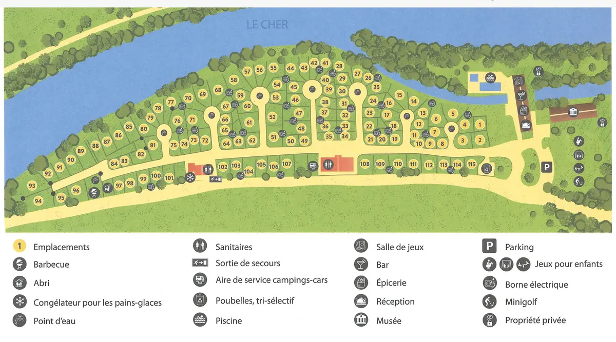 Plan du camping Camping Le Moulin Fort
