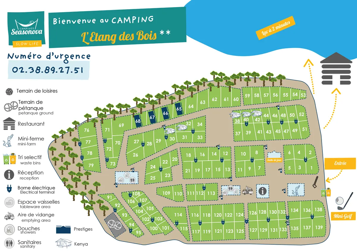Plan du camping Camping L'Etang des Bois