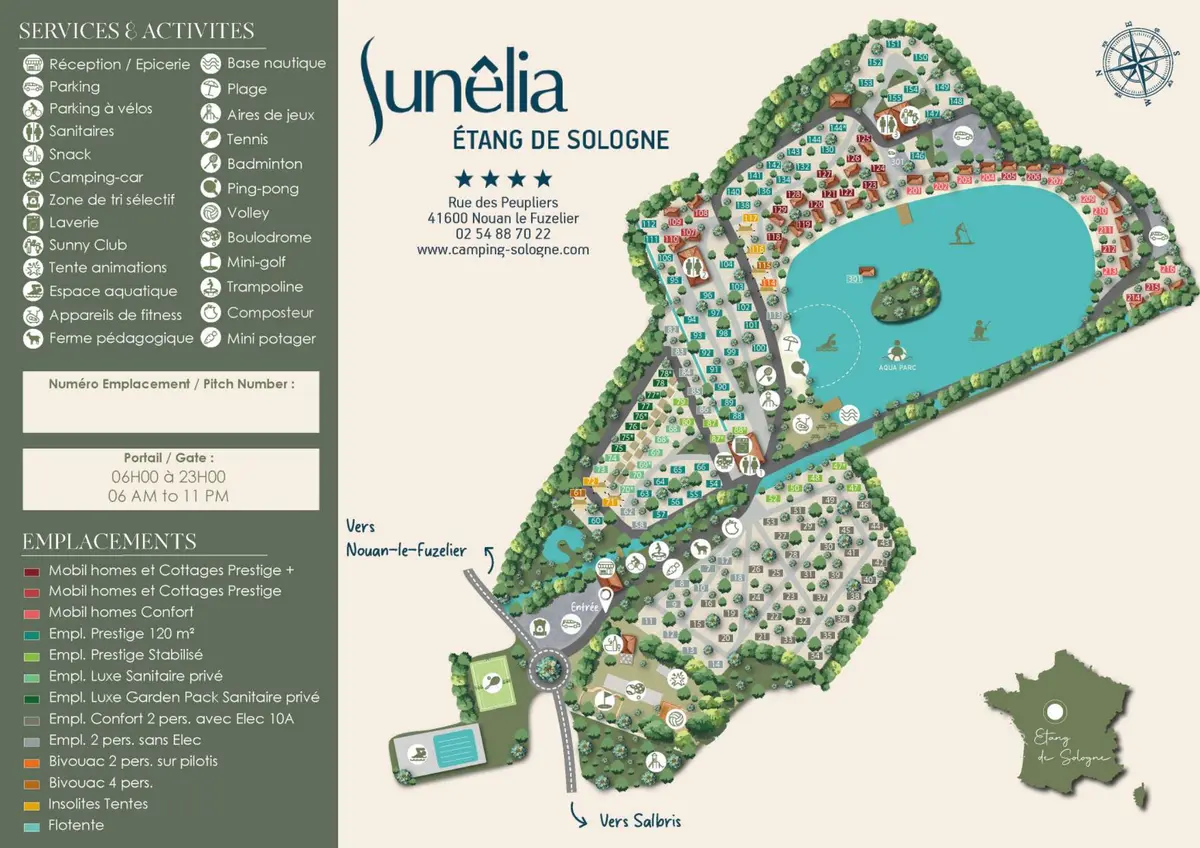 Plan du camping Camping La Grande Sologne