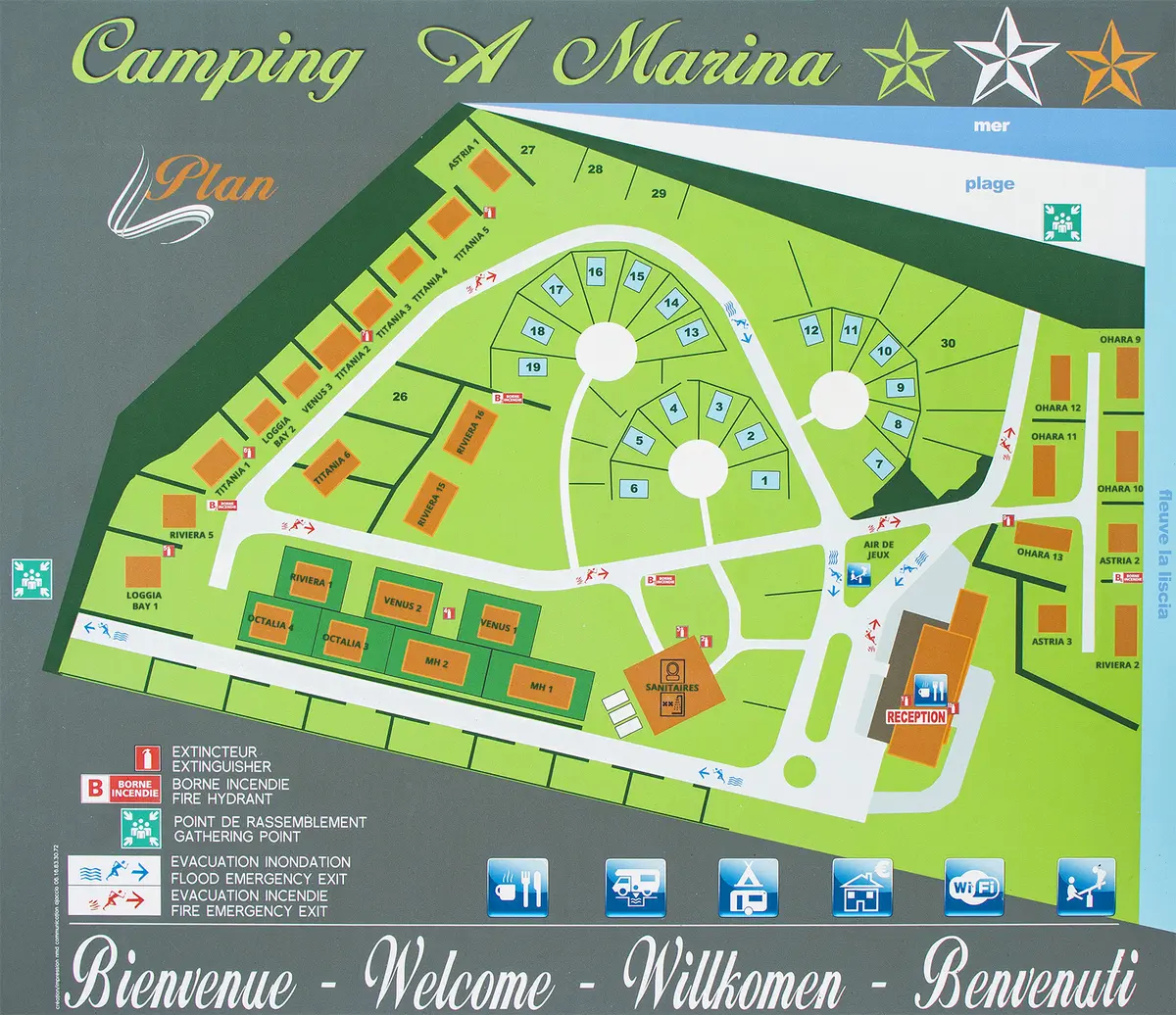Plan du camping Camping A Marina