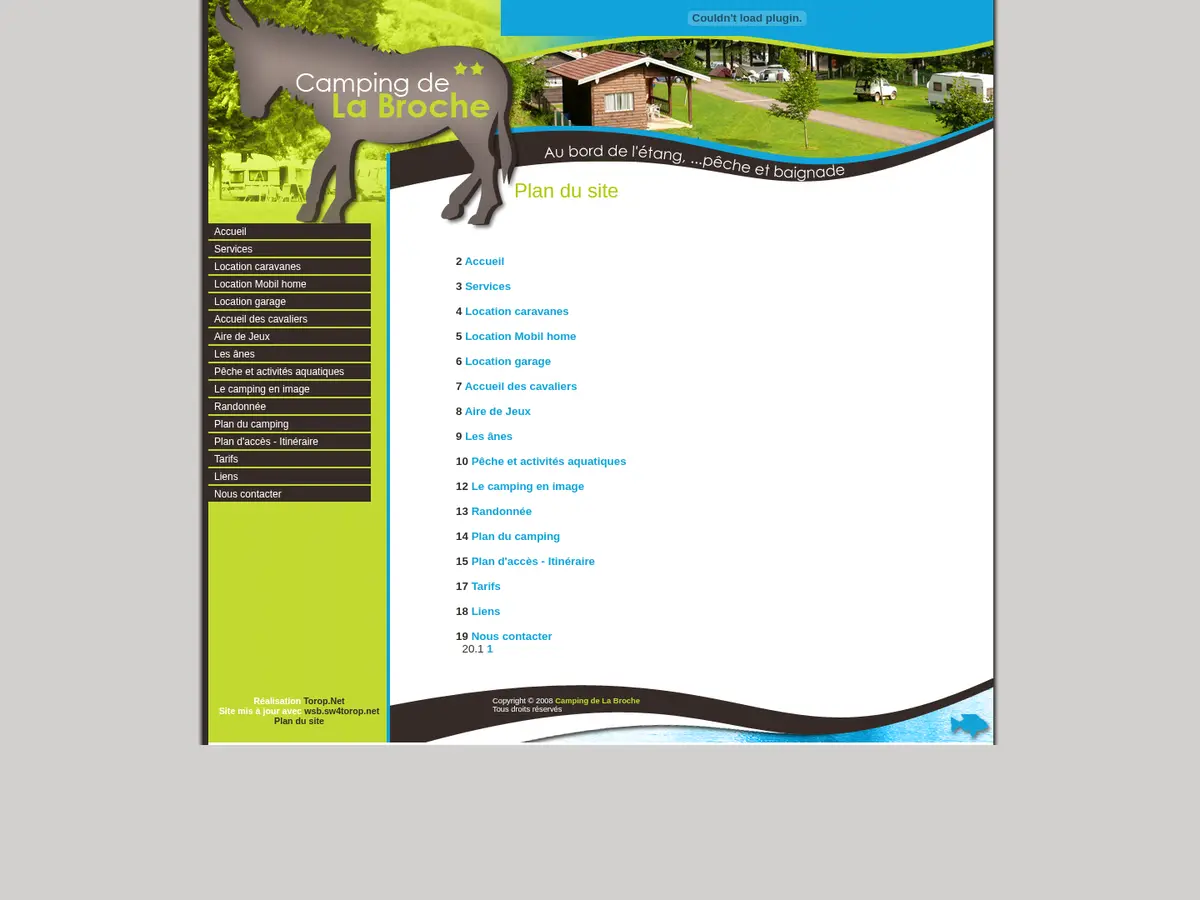 Plan du camping Camping La Broche