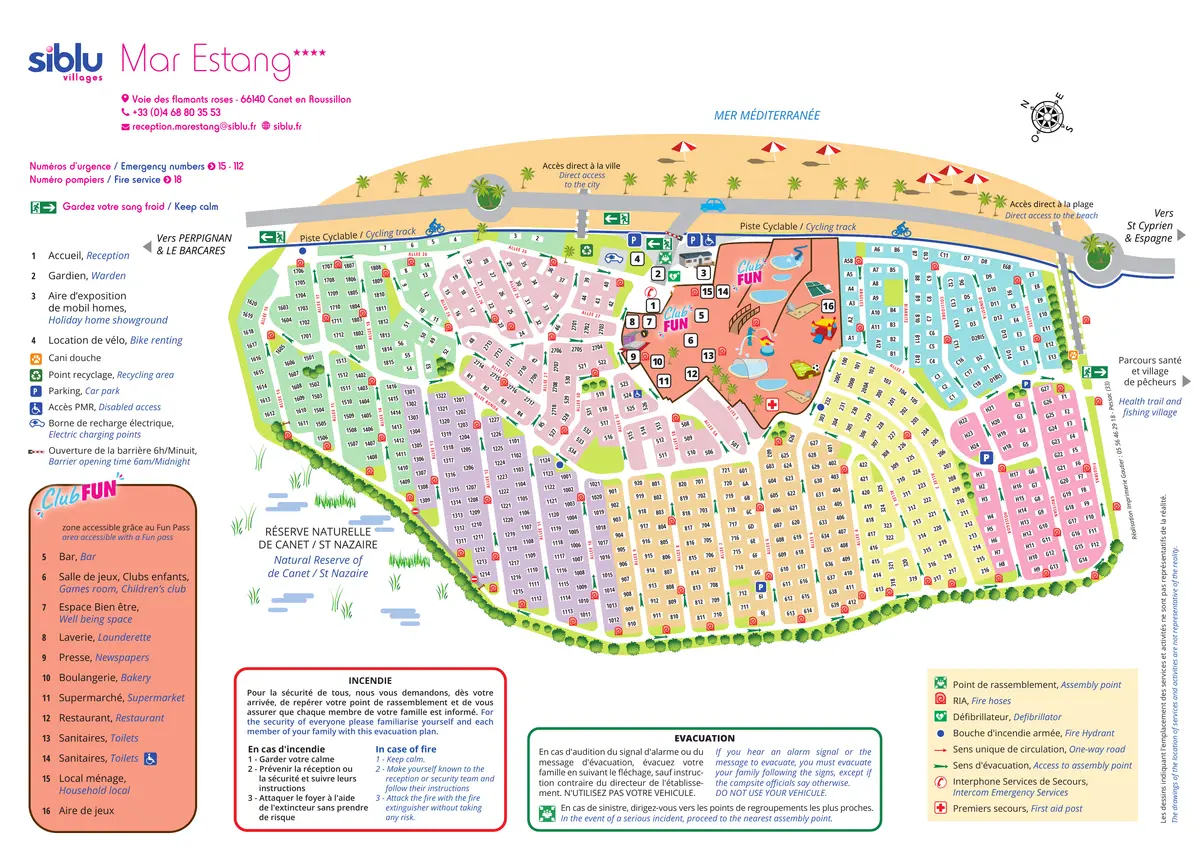 Plan du camping Camping Mar Estang