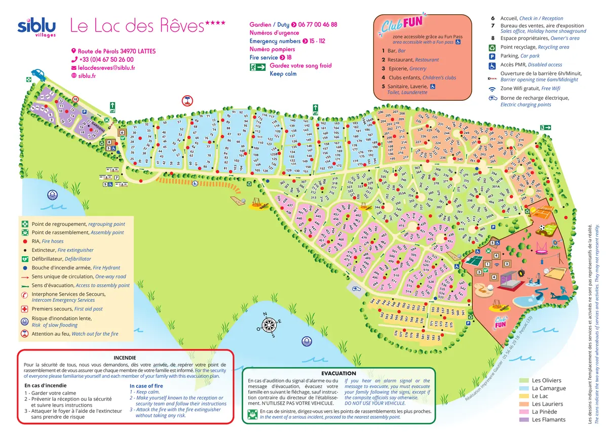 Plan du camping Camping Le Lac des Rêves