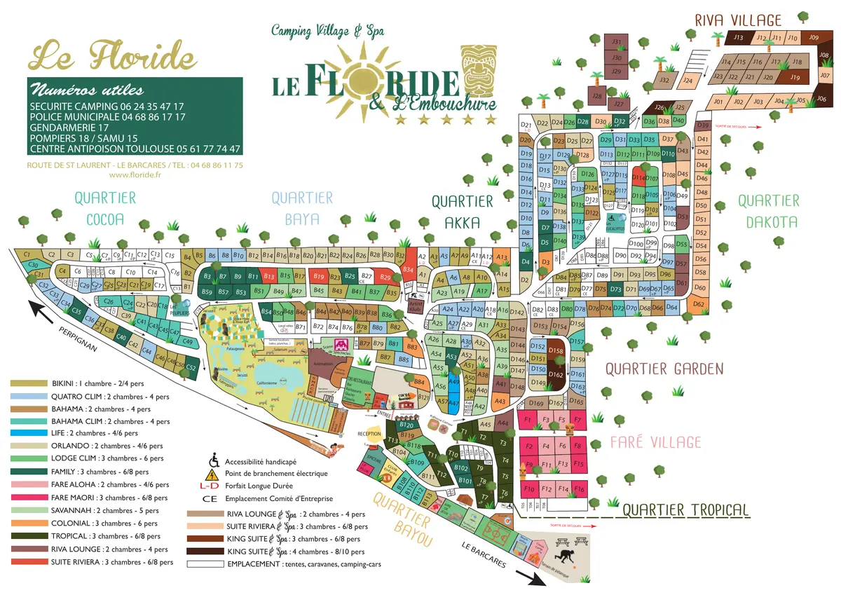 Plan du camping Camping Le Floride l'Embouchure