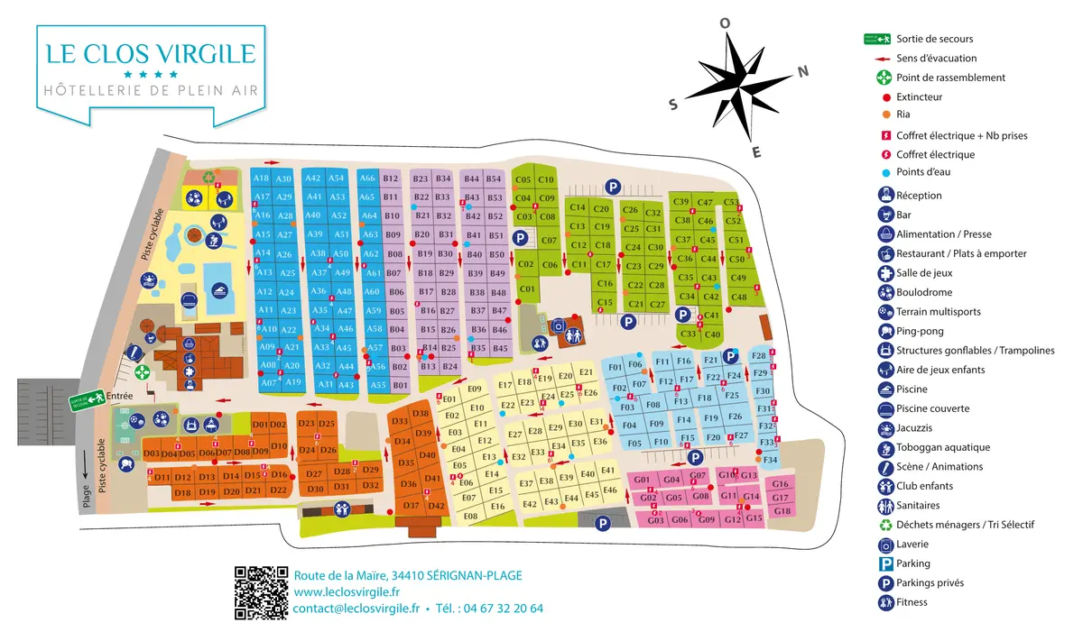 Plan du camping Camping Le Clos Virgile