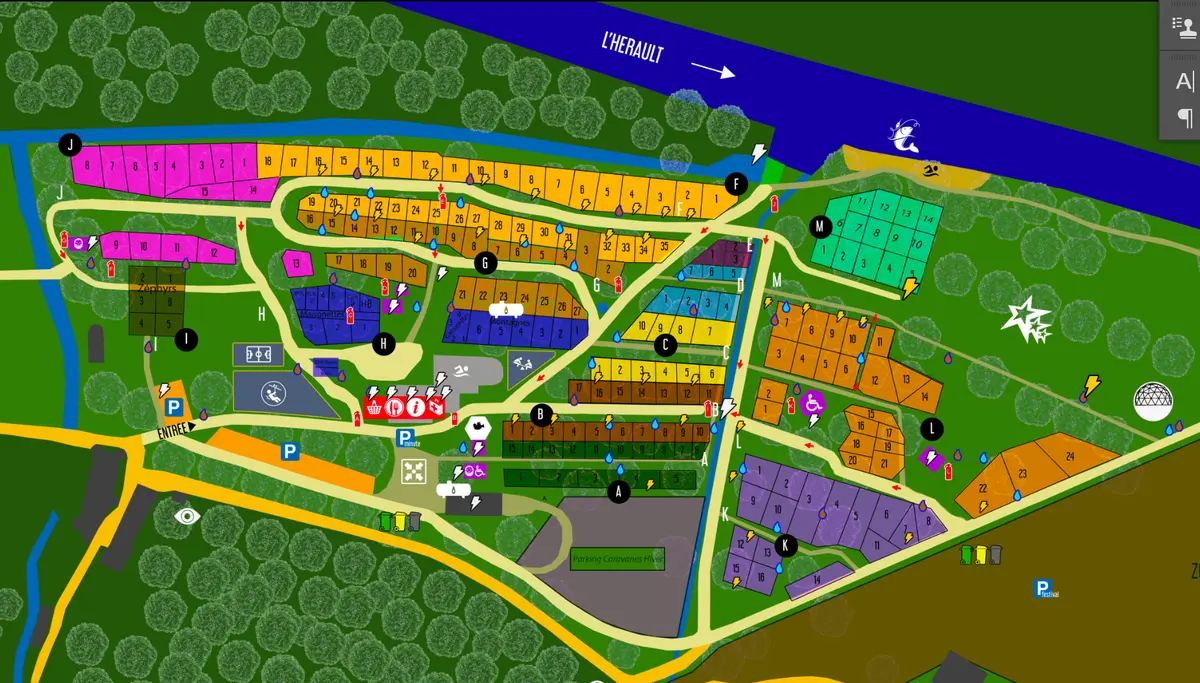 Plan du camping Camping Isis en Cevennes