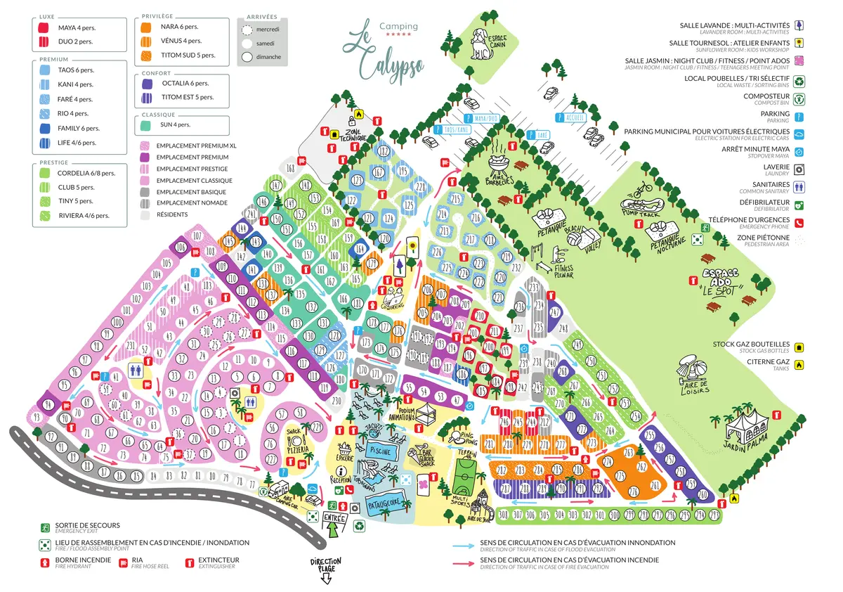 Plan du camping Camping Le Calypso